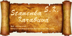 Stamenka Karabuva vizit kartica
